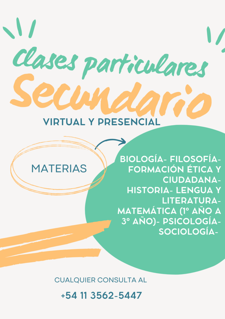 Clases Particulares Nivel Secundario - Fcio. Varela